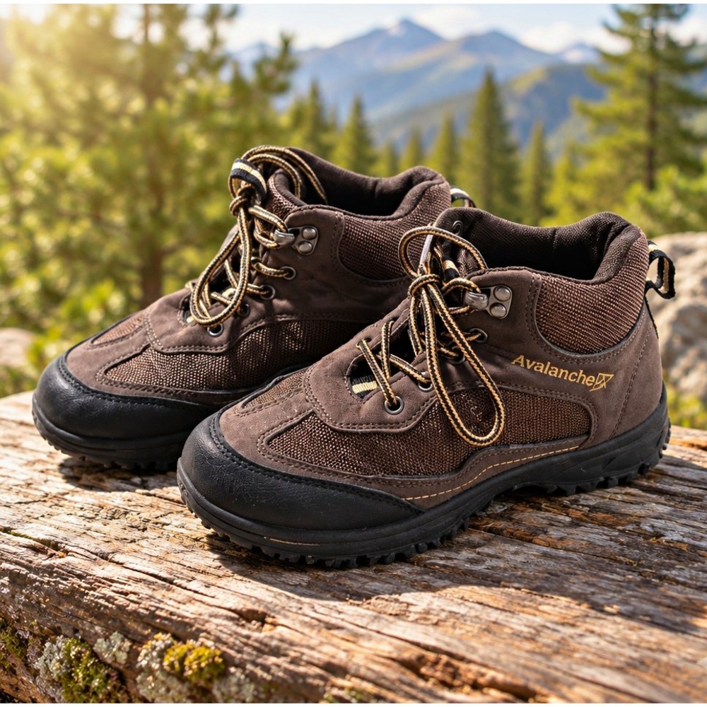 Avalanche Kids Mid-Top Hiking Boots Brown/Black Size 2